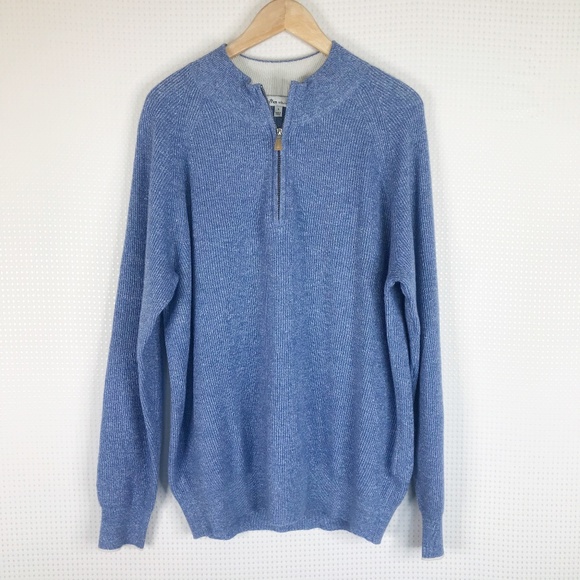 Peter Millar Other - Peter Millar Cashmere Linen Blue Sweater Large NWT